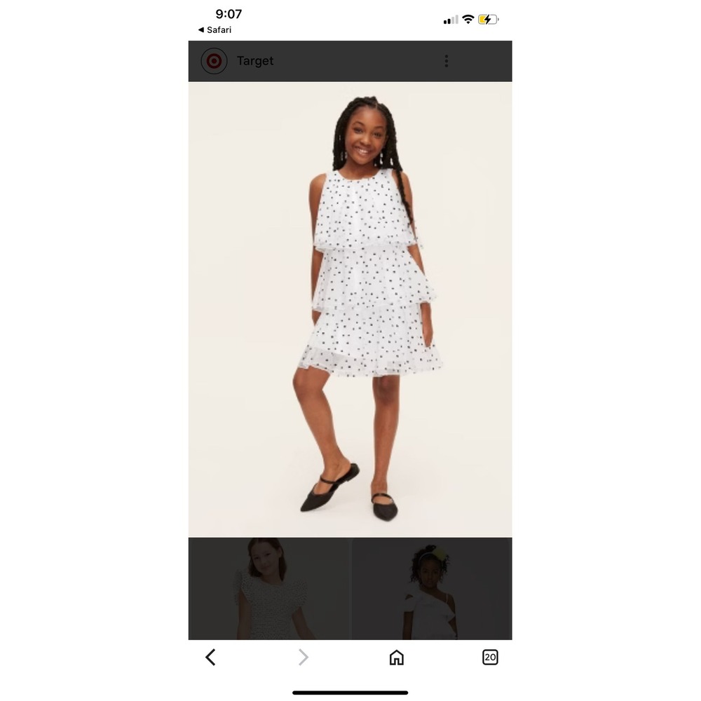 kate spade White Dress with Black Polka Dots Girls Tiered Party Dress